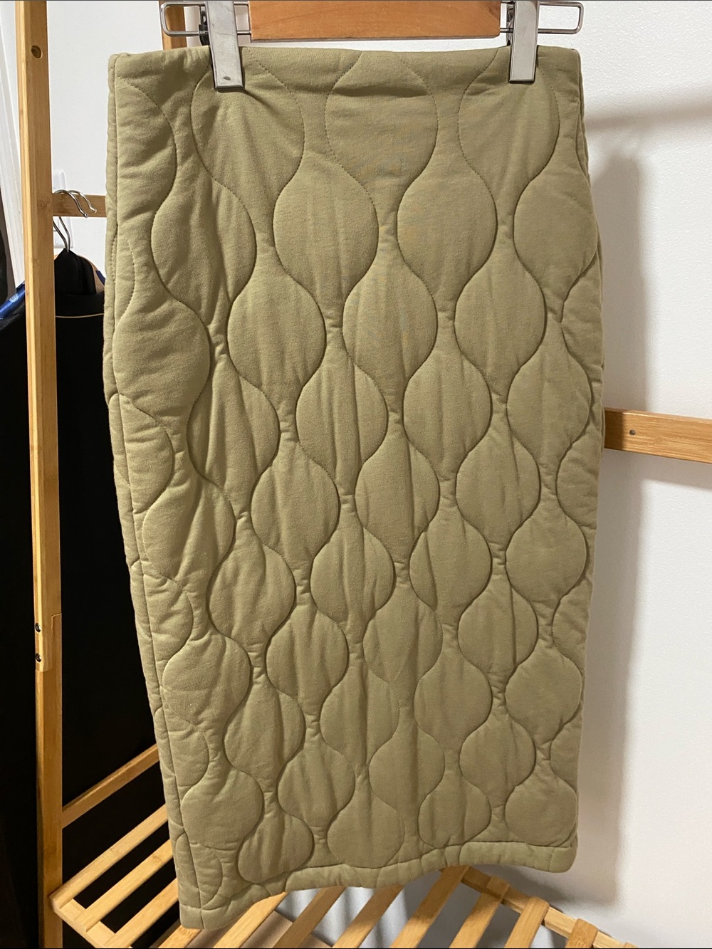 Zara Quilted Olive Pencil Skirt
